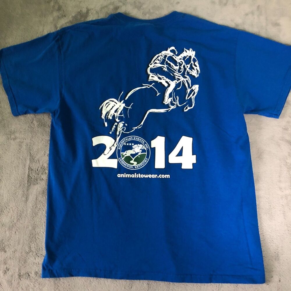 Rolex Kentucky Three Day Event Volunteer 2014 TShirt Unisex Large Blue Eventing - Picture 2 of 8